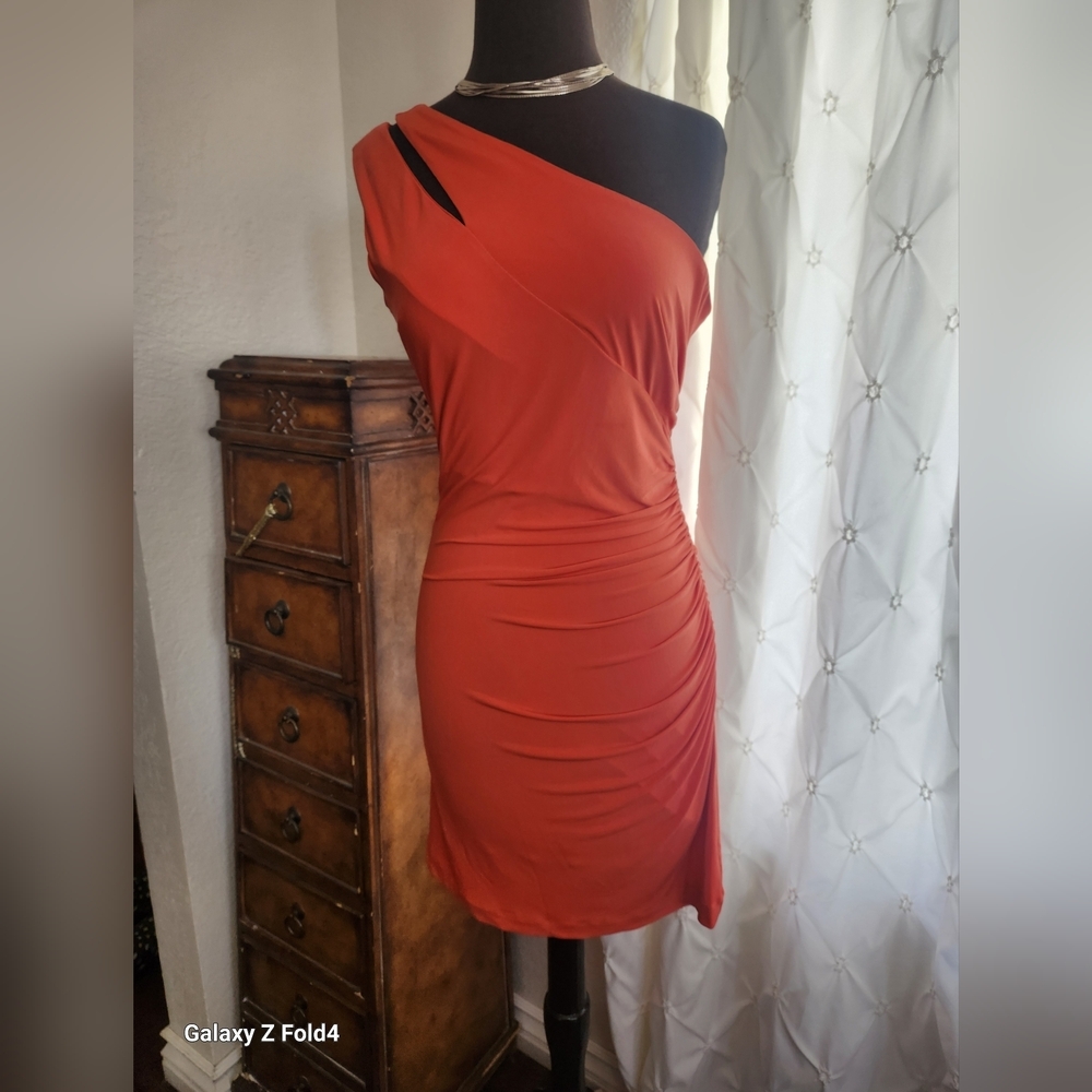 - Maxandcleo orange one shoulder Dress #037